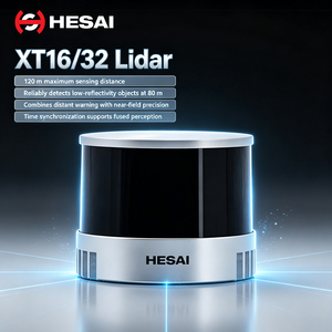 เซ็นเซอร์ LiDAR Hesai Pandar XT16 XT32 16/32 ช่องสัญญาณ ระยะ 120 เมตร มุมมอง 360 องศา °   เครื่องสแกนเลเซอร์แบบหมุนสำหรับการทำแผนที่ด้วยโดรน หุ่นยนต์ และรถ AGV - Product Image 1