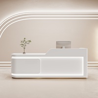 Bureau de réception moderne en bois massif pour hôtel, magasin de vêtements, salon de beauté, caissier, formation et petits espaces commerciaux