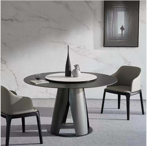 Tables à manger pliantes en marbre de petite taille, Esstisch Marmor <span class=keywords><strong>Table</strong></span> Salle à Manger, <span class=keywords><strong>table</strong></span> ronde pivotante en marbre, design moderne - Product Image 2