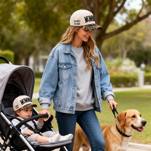 MOMMIN' Too Busy to Care Gorra de béisbol de varios paneles con estampado de leopardo 100% algodón para mujer |   Gorra Ajustable Estilo Vintage Y2K para Mamá y Papá - Product Image 4