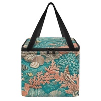 Sac à lunch isotherme portable avec motif récif corallien et doublure en feuille métallisée épaisse