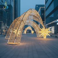Wasserdichte LED-Lichtfestival-3D-Metallrahmen-Sternmotiv-Torbogen-Laterne für Stadtplätze – ideal für Feiertagsattraktionen