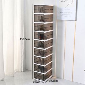 Haogle New Arrival PP Plastic Magnetic Foldable Rectangle Shoe Organizer <b>Box</b> with 6-10L Capacity Modern Design - Product Image 6