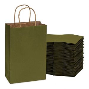 <b>Gift</b> <b>Small</b> Kraft Shopping Bags with Handles Paper Tote Bags for Boutique Retail Wedding Guests Grocery Birthday Paper Bags - Product Image 1