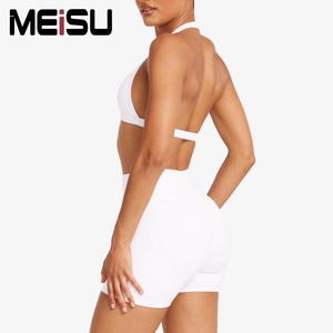 China Supplier Breathable <strong>Activewear</strong> for Women Custom Workout Shorts Halter Neck <strong>Yoga</strong> Bra Open Back Sports Bra for Gym Wear - Product Image 3