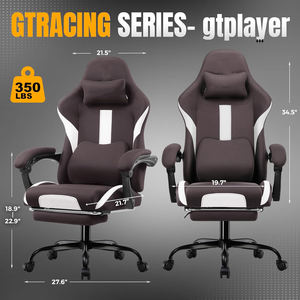 金属ベース無料サンプルドア船人間工学的リクライニングゲームチェアルーマニア市場加熱マッサージオフィスチェアフットレスト付き - Product Image 6