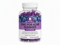 Complément alimentaire en gommes à l'oxyde de zinc, vitamine A et vitamine C pour adultes, soutien nutritionnel quotidien, flacon de 60 unités