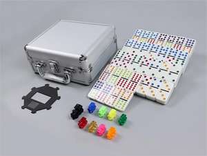 <span class=keywords><strong>Jeu</strong></span> de dominos classiques Double 12 dominos de <span class=keywords><strong>train</strong></span> mexicain dans une boîte en aluminium - Product Image 4