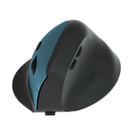 Mouse Mini Gaming Optik USB Nirkabel 2.4GHz Vertikal Ergonomis Kompartemen Baterai dengan Lampu Latar LED 6 Tombol 800-1600 DPI untuk