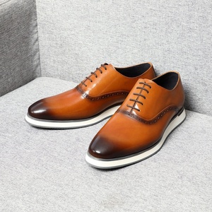 Zapatos Oxford de Hombre, Diseño Personalizado, Talla Grande, Cuero Genuino, Formales, Casuales de Negocios, con Cordones, para Otoño, que Aumentan la Estatura - Product Image 1