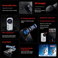Caméra d'Action Sjcam C110 4K Haute Définition, Stabilisation Sportive Étanche pour Moto, Vélo, Drifting, Enregistrement de Surf