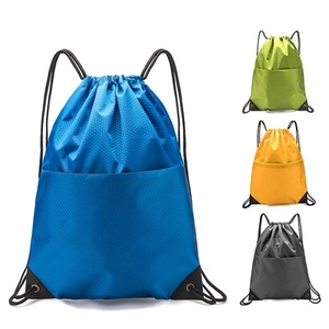 Sac à dos personnalisé en polyester de haute qualité, sac publicitaire pliable et recyclable, sac à cordon moyen, certifié ISO9001 - Product Image 1