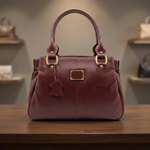 BS INTERNATIONAL Pochette pliable en cuir véritable de haute qualité pour femme avec double bandoulière et fermeture éclair durable, capacité 3L+ - Product Image 1