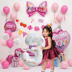 Colección de Ponis Mágicos |   Set de Globos Macaron de Alta Gama para Fondos de Cumpleaños de Ensueño LILIS - Product Image 3