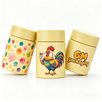 Pot en verre hermétique anti-odeur avec bouchon de sécurité enfant, design personnalisé, 1oz, 2oz, 3oz, 4oz, motif floral