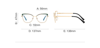 Lunettes de vue anti-lumière bleue œil de chat de créateur en gros, montures métalliques de luxe, lunettes de myopie pour femmes