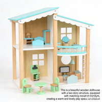 Casa de Muñecas de Madera Personalizada y Colorida, Juego de Roles, Sala de Estar, Juguetes Educativos para Niños, Modelo Zongheng 053, Dibujos Animados