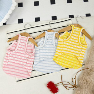 Colete de Verão Barato para Cães, Algodão Lavável, Confortável, Listrado, Roupas Refrescantes para Pequenos Animais de Estimação - Product Image 6