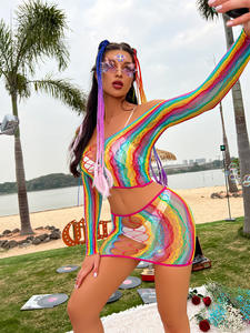 <span class=keywords><strong>Bas</strong></span> de corps 2 pièces en résille sexy pour filles <span class=keywords><strong>bas</strong></span> de corps arc-en-ciel pour femmes - Product Image 6