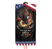 Serviette de plage microfibre patriotique USA 250e anniversaire 2026, impression par sublimation personnalisée, vente chaude