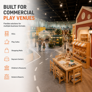 Aire de jeux commerciale pour enfants, certifiée EN1176, avec thèmes <span class=keywords><strong>Gare</strong></span>, Rue, Marché, Route, Façade de rue, Zone de jeux, FEC et Zone d'activités - Product Image 2