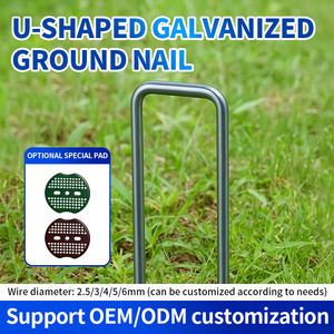Piquets de jardin en acier en U à tête plate, à tige lisse, pour aménagement paysager, barrière, <span class=keywords><strong>couvre</strong></span>-<span class=keywords><strong>sol</strong></span>, tuyau d'irrigation, clous galvanisés - Product Image 6