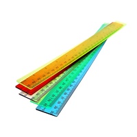 BECOL vente en gros règles de publicité transparentes colorées 30CM règle droite en plastique avec échelle claire pour l'école