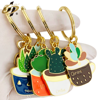Gantungan Kunci Logam Berlapis Emas Lucu dengan Enamel Lunak Grosir, Gantungan Kunci Bunga Custom, Gantungan Kunci Enamel Cantik Custom
