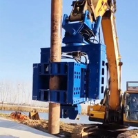 KS50 Pileuse hydraulique à prise latérale pour excavatrice, compatible avec pieles et pieles tubulaires, machine de piquage