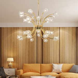 Intérieur fleur <span class=keywords><strong>rose</strong></span> en forme de verre lampe de lustre de luxe de banquet de fête de mariage villa pendentif lumière - Product Image 4