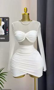 <span class=keywords><strong>Vestido</strong></span> <span class=keywords><strong>de</strong></span> moda casual <span class=keywords><strong>de</strong></span> color liso con pequeñas rayas, superventas transfronterizo 2025, disponible para entrega inmediata - Product Image 4