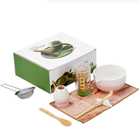 Ensemble de thé matcha en céramique 8 pièces, bol Chawan, fouet en bambou Chasen, support pour fouet, cuillère, tamis, repose-cuillère, torchon à thé, kit cadeau pour café