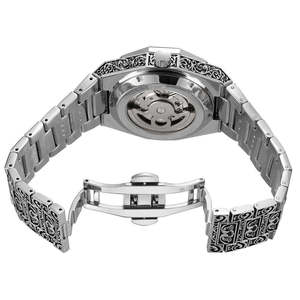 Reloj FORSINING marca de lujo relojes automáticos hombres moda esqueleto Dial completo Acero inoxidable reloj mecánico Relojes Hombre - Product Image 3
