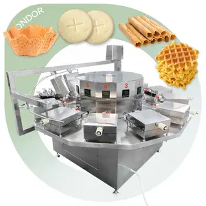 Machine industrielle automatique pour la fabrication de cônes en papier sucré pour crème glacée au poisson Gaufrier Cône Remplissage Cuisson Café Comestible Tasse à Thé