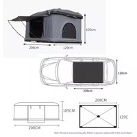 Carpa de Techo para Auto, Carpa de Camping para SUV 4x4, Carpa de Techo de Fibra de Vidrio con Carcasa Rígida de ABS, Amplio Espacio