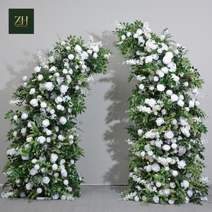 Arche florale artificielle de luxe rustique en soie et fer, 6 pieds, avec verdure et feuillage sauvage, pour arrangement floral, idéale pour forêt, jardin et cérémonie de mariage discret - Product Image 2