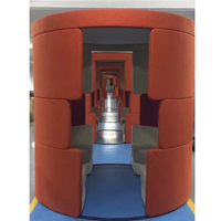 Canapé de bureau en tissu de forme cylindrique pour réunions privées et réceptions, élégante banquette de réunion