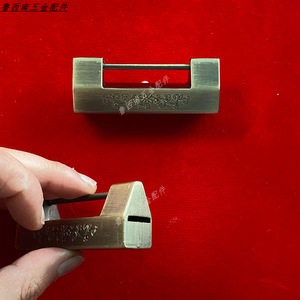 Chinese Style Brass Padlock 17mm Horizontal Mortise <b>Lock</b> Patterned Retro <b>Cabinet</b> Door Furniture <b>Lock</b> - Product Image 2