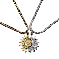 2024 or soleil et argent lune asymétrie pendentif chaîne colliers pour hommes femmes Simple Couple collier ensemble de bijoux accessoires