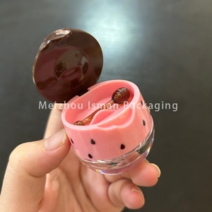 ISMAN Luxury 6g Wadah Lip Balm Pink Honey Pot Lucu Untuk Anak-Anak, Stoples Masker Bibir Dengan Kuas Sendok Plastik Grosir Label Pribadi Pro - Product Image 6