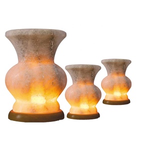 Lámpara de forma única de Color rosa del Himalaya, florero blanco, empresa Sian - Product Image 1