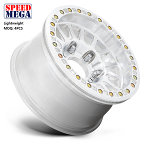 ล้อแม็กซ์ Speed Mega สีเงินขัดเงา 12 ก้าน น้ำหนักเบา แบบ Beadlock พร้อมน็อตสีทอง สำหรับรถออฟโรด รถบรรทุก SUV 4x4 - Product Image 2