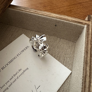 S925 Sterling Silver Korean Niche Irregular Wrinkle Texture <b>Ring</b> Korean Influencer Fashion Trendy Wholesale - Product Image 1