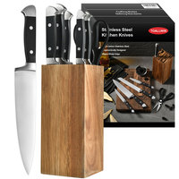 Ensemble de couteaux de cuisine TOALLWIN, bloc de couteaux de luxe en acier inoxydable, ensemble de couteaux de chef japonais professionnels avec support