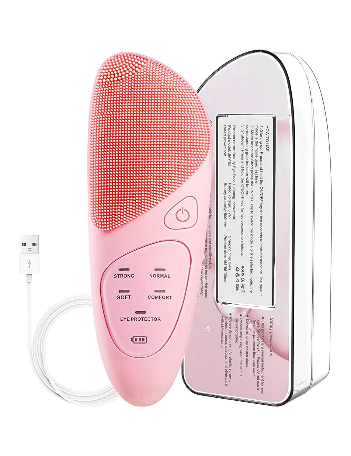 OEM electric Face Cleanser and Massage Vibrating Wireless Electric Facial Brush Waterproof Sonic Silicone Facial Cleansing Brush
