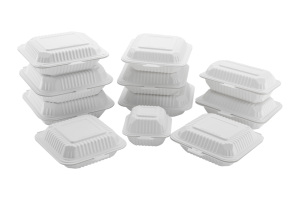 Tiya articulé Togo MFPP boîte à lunch jetable à clapet 3 compartiments rectangulaire conteneur de stockage des aliments pour paquet de restauration - Product Image 6