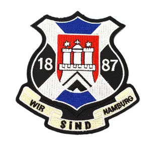 3D Kleding Goud Applique Art Product Kamp Schooluniform Naam Stof Patch Naaien Geweven Embleem Badge