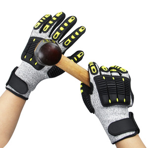 Gants anti-coupure avec paume enduite de nitrile, points antidérapants, HPPE, niveau de protection contre les coupures ANSI 5, pour le forage, l'exploitation minière, la fabrication mécanique - Product Image 3