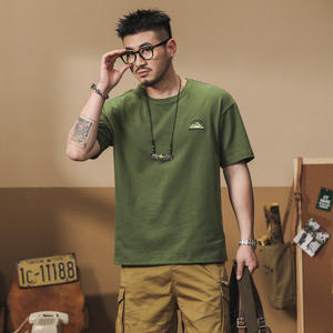 T-shirt à manches courtes 280g pour homme, OEM ODM, nouvelle collection été 2026, en pur coton, tendance, marque, sous-vêtement <span class=keywords><strong>de</strong></span> base - Product Image 3