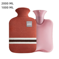 Sac de thérapie chaude anti-douleur avec couverture tricotée, chauffe-main chaud d'hiver, bouteille d'eau chaude